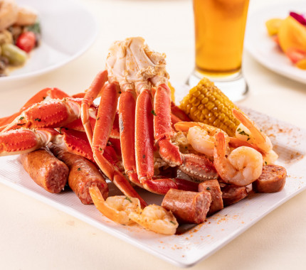 Seafood crab boil at Saracen Casino Resort in Pine Bluff, Arkansas
