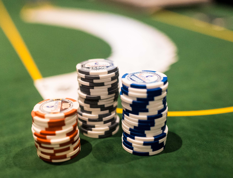 Poker Chips in the poker room at Saracen Casino Resort